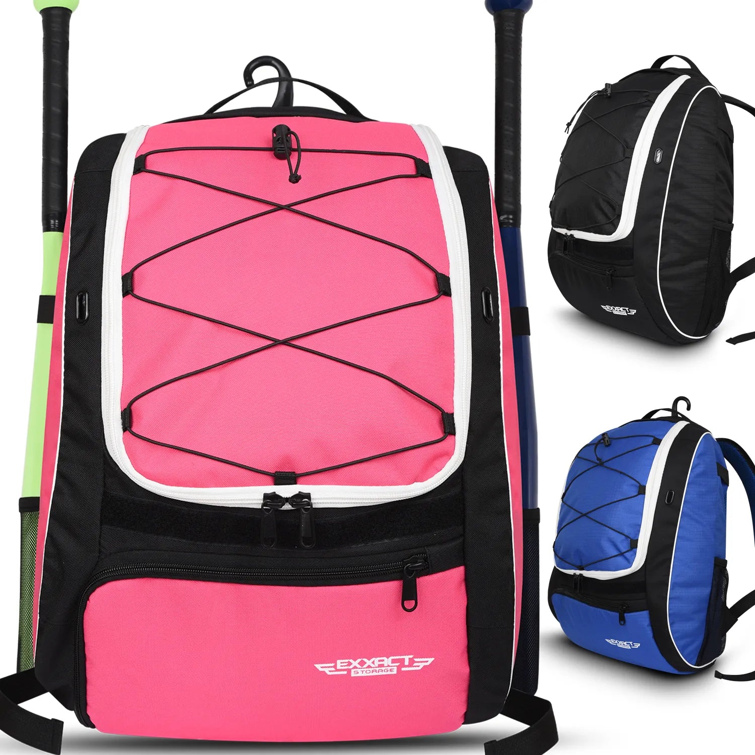 Pink Baseball Bat Bag with Seperate Cleats Compartment