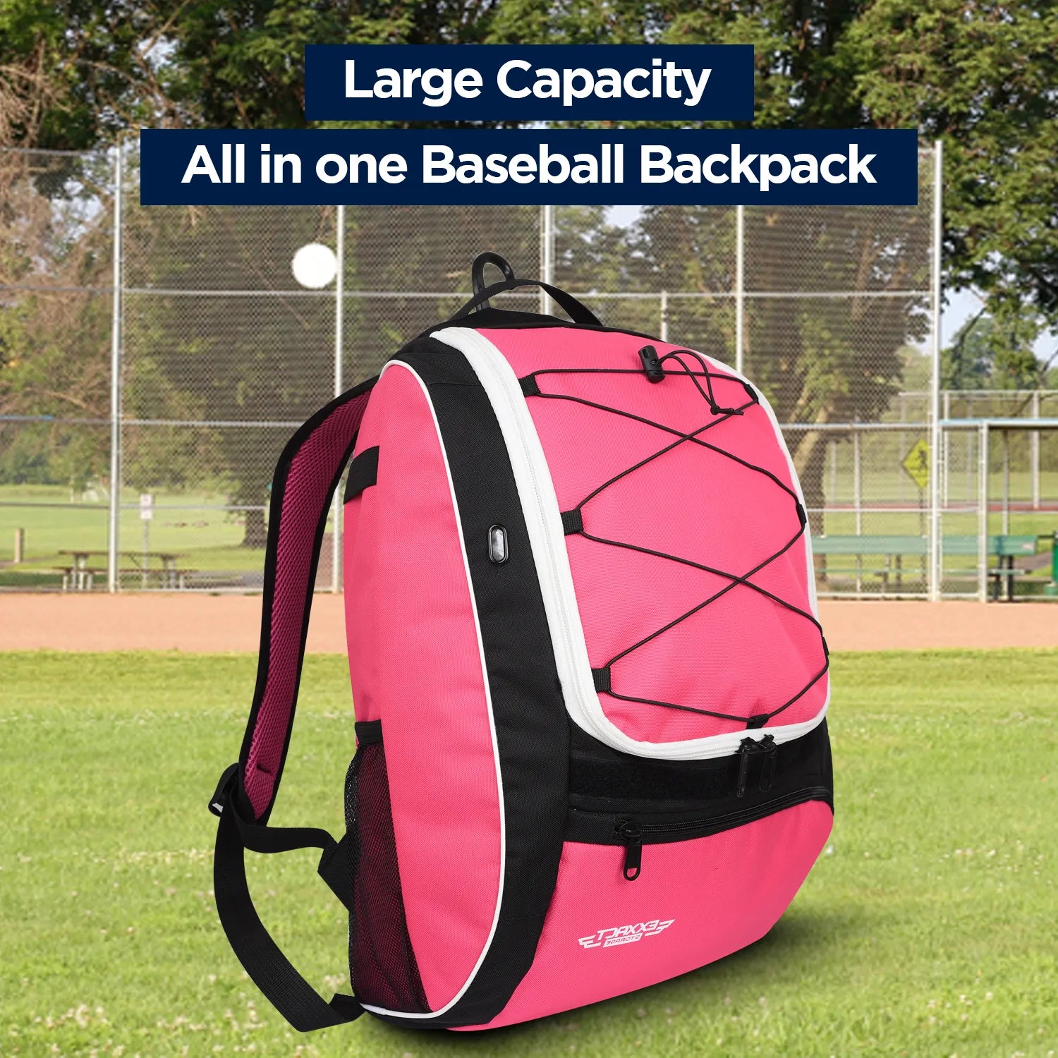 Pink Baseball Bat Bag with Seperate Cleats Compartment