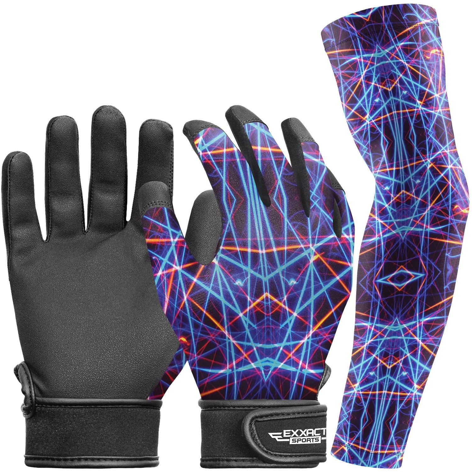 Kids Baseball Batting Gloves with Arm Sleeve Lazer