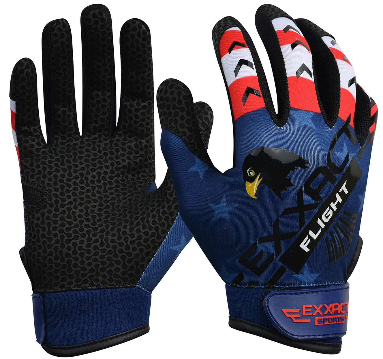 Flight Baseball Batting Gloves For Youth & Adult (Patriot)