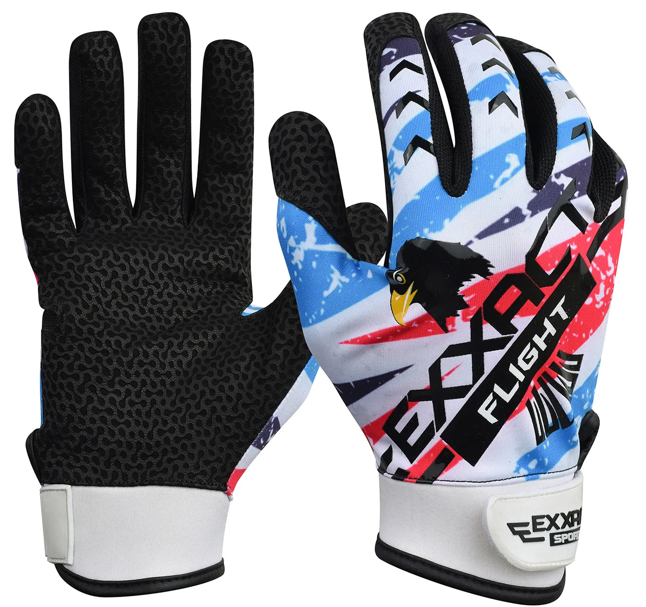 Flight Baseball Batting Gloves For Youth & Adult (White Printed)