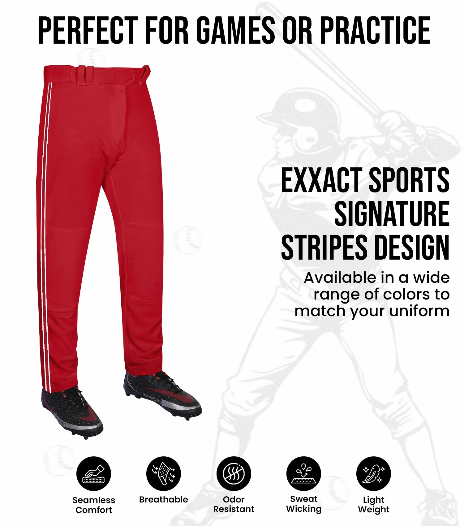 Pantalon De Baseball Alleson Athletic Adulte Taille L - Rouge - Neuf Sans étiquette