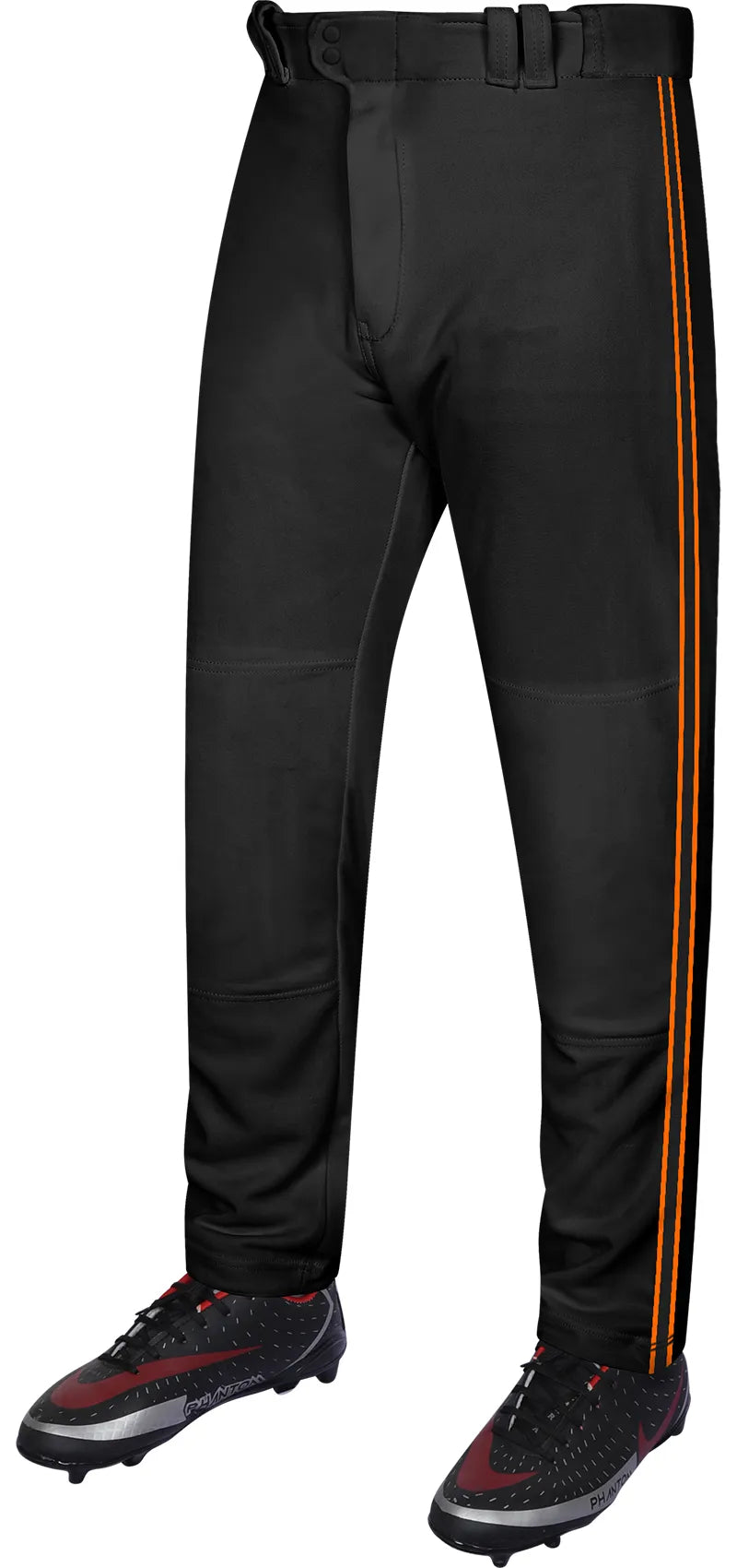 Proline Adult Full Length Baseball Pants with Stripes Black