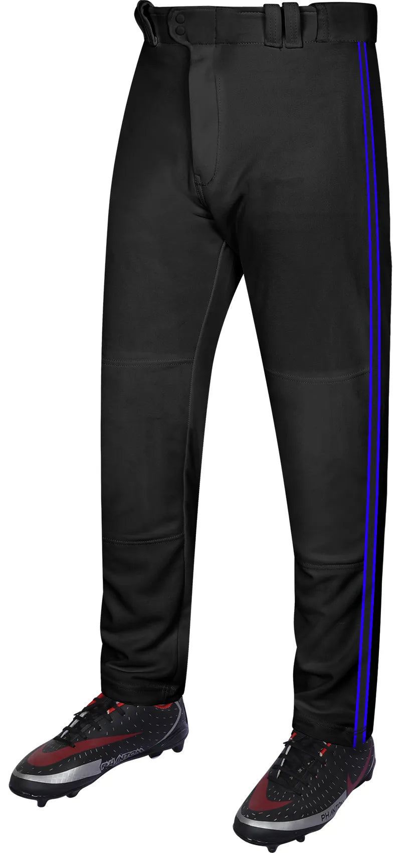 Proline Adult Full Length Baseball Pants with Stripes Black