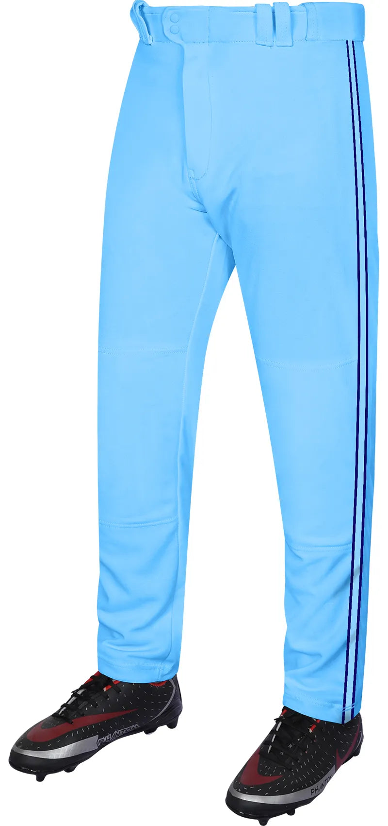 Proline Adult Full Length Baseball Pants with Stripes Sky