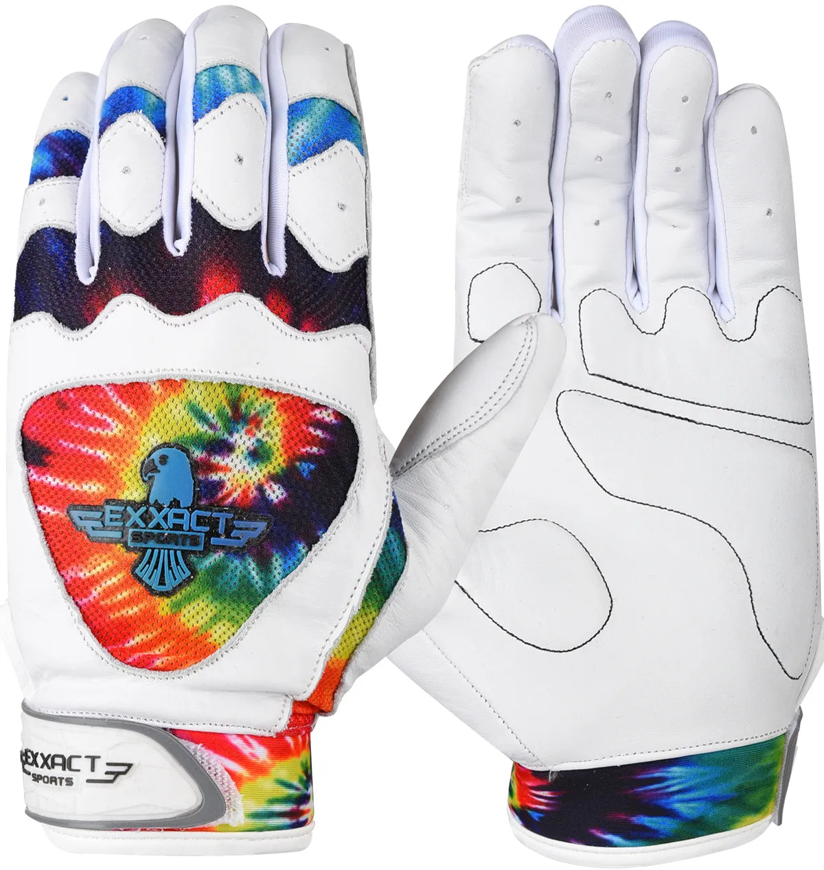 Padded Baseball Batting Gloves for Men & Women (Tie Dye)