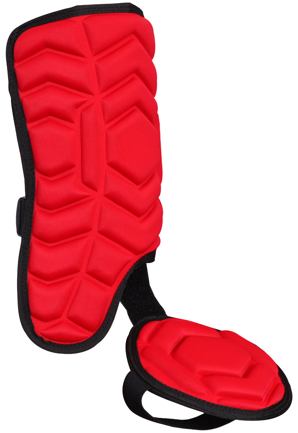 Baseball Batter's Leg Guard with Adjustable Straps (Red)