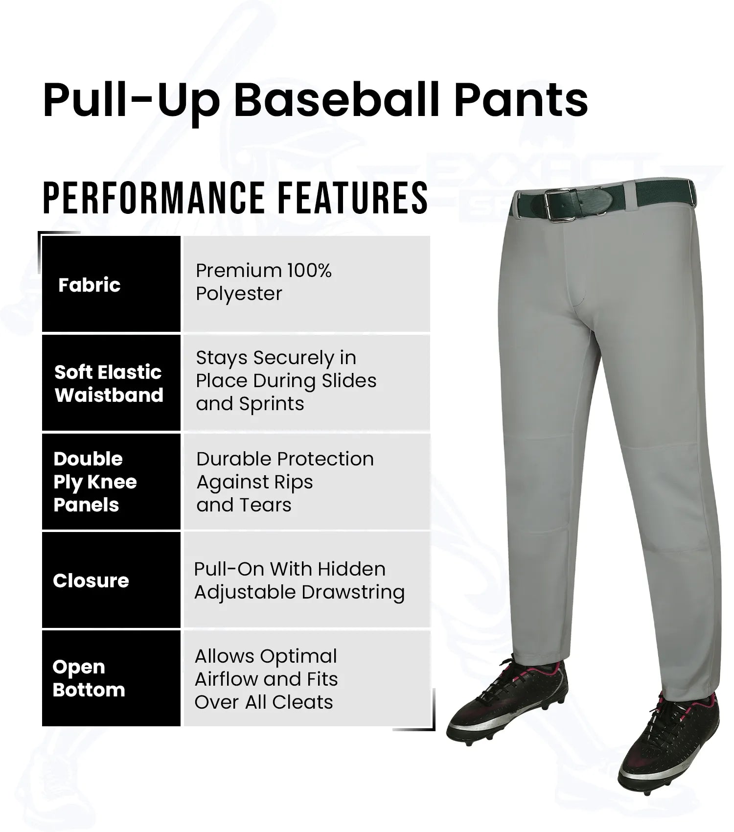 baseball pants with piping