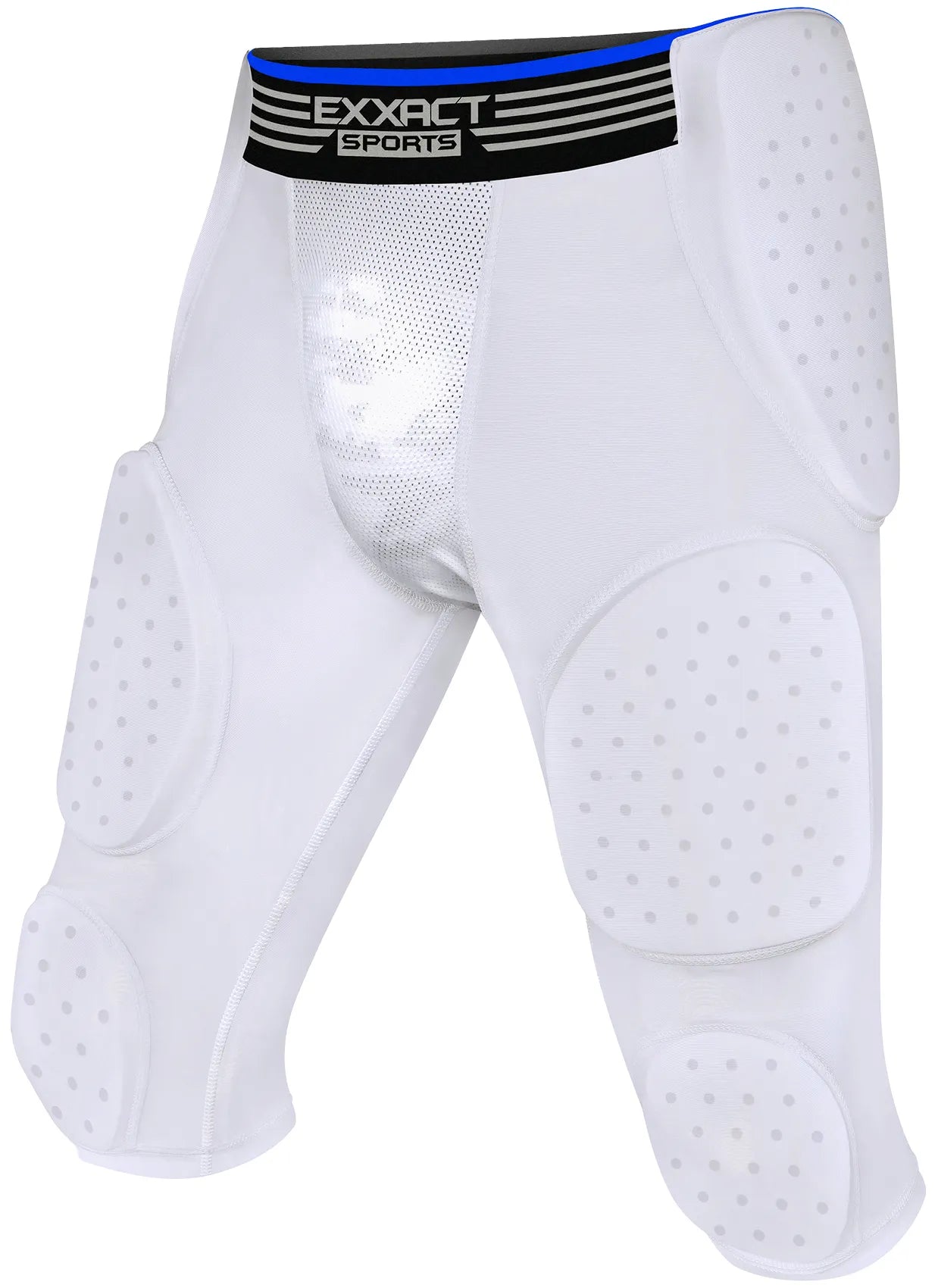 Battle 7- Pad Boys Football Girdle with Cup Pocket White (Youth)