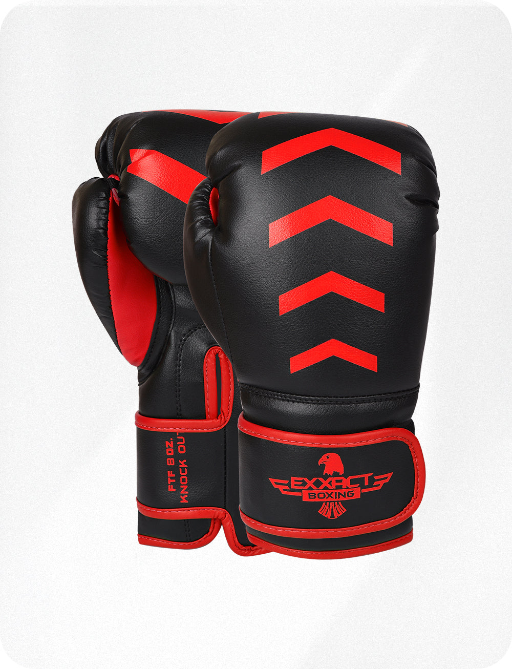 Kids Knockout Boxing Gloves with Padded Protection Black/Red