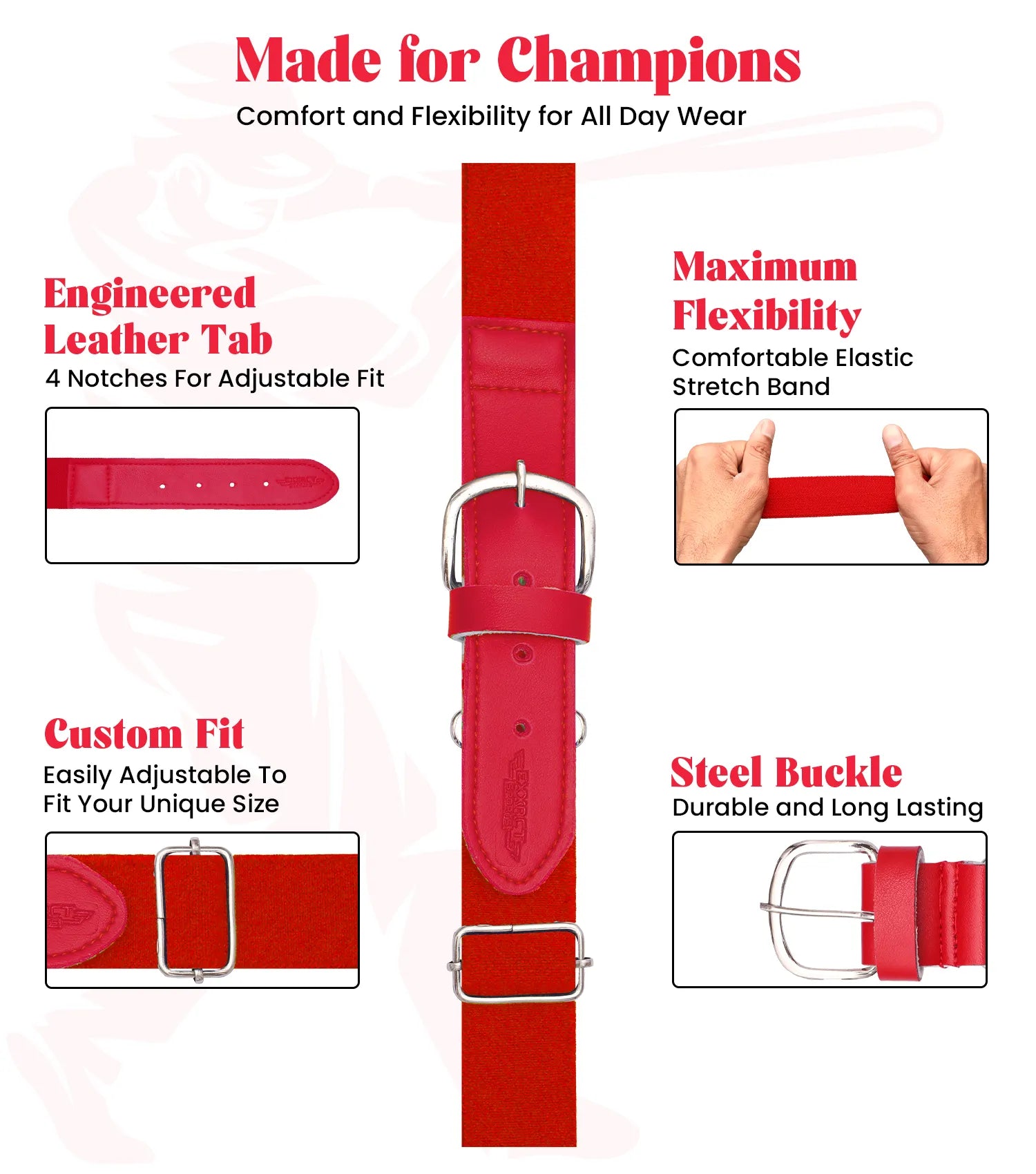 boys youth baseball socks and belt combo