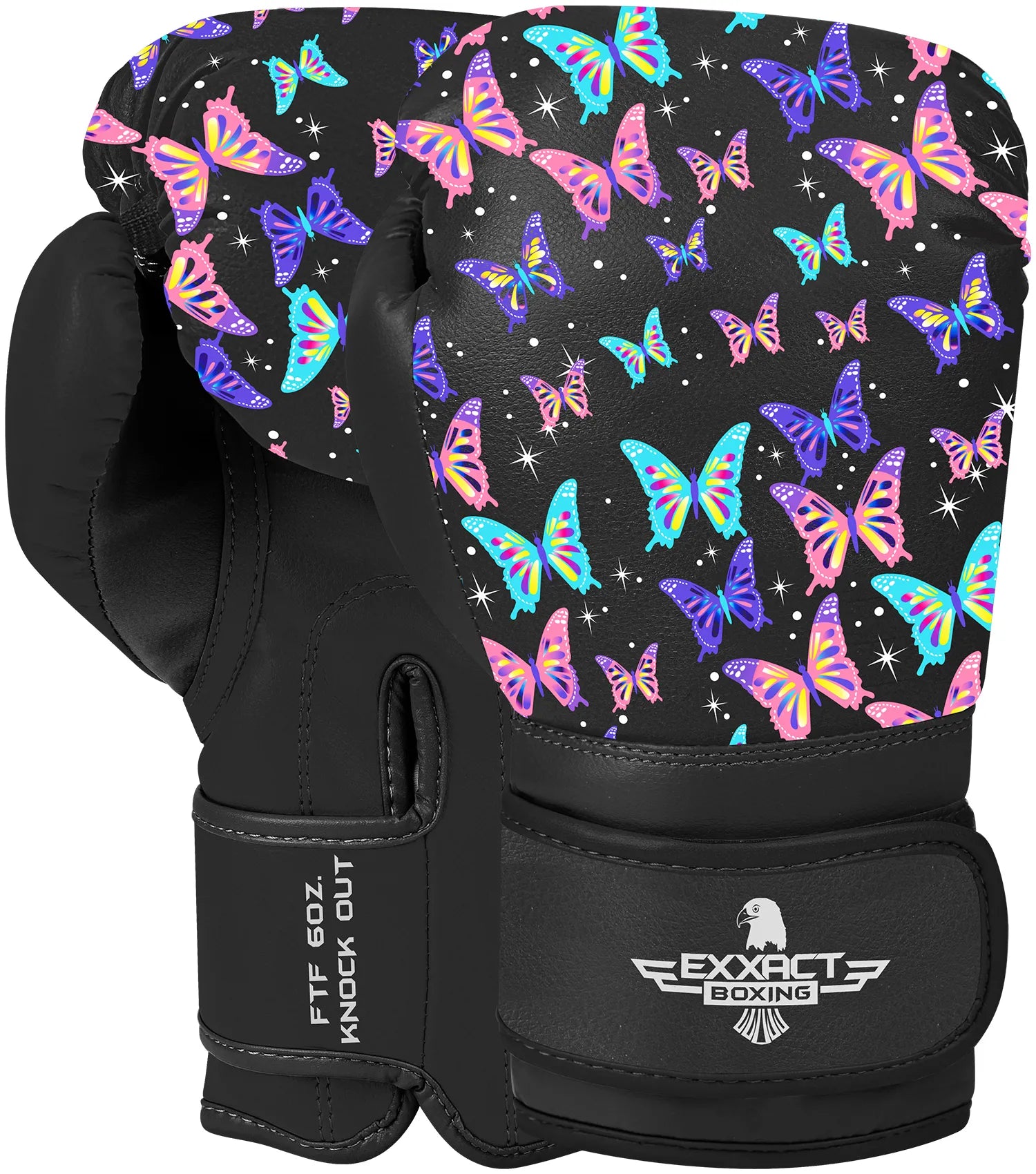 Kids Printed Knockout Boxing Gloves with Padded Protection Butterfly