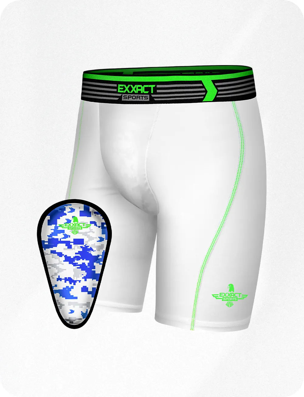 Boys Compression Shorts with Soft Athletic Cup White (Youth)