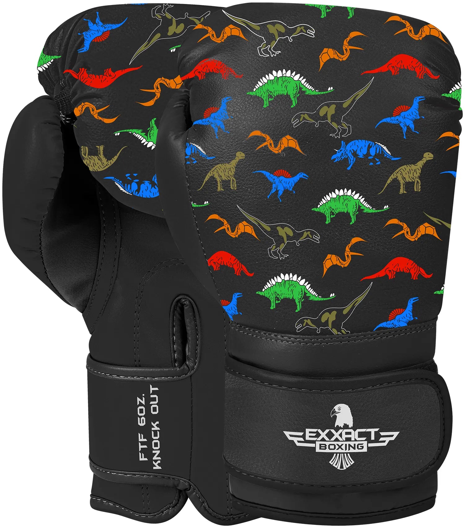 Kids Printed Knockout Boxing Gloves with Padded Protection Dinosaur