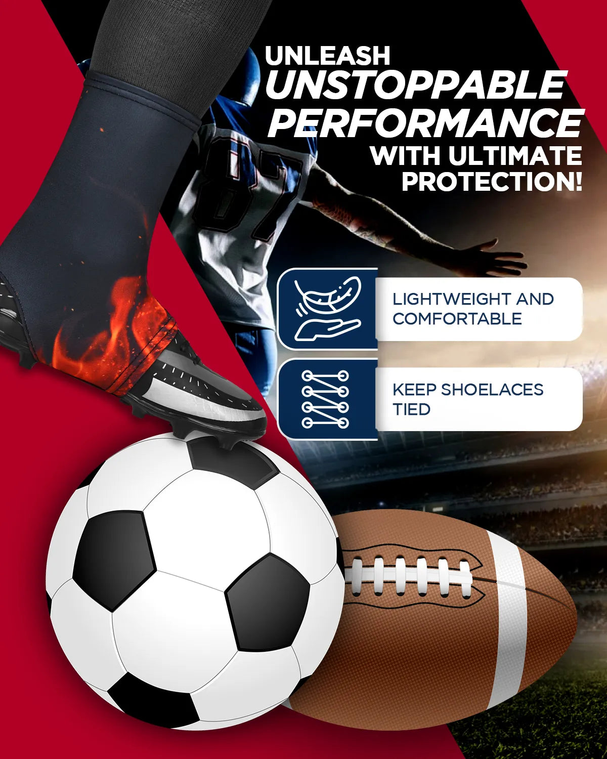 thumbnail image 2 of HAS10 Football Spats / Cleat Covers – 2-Pack, Black 2 of 6