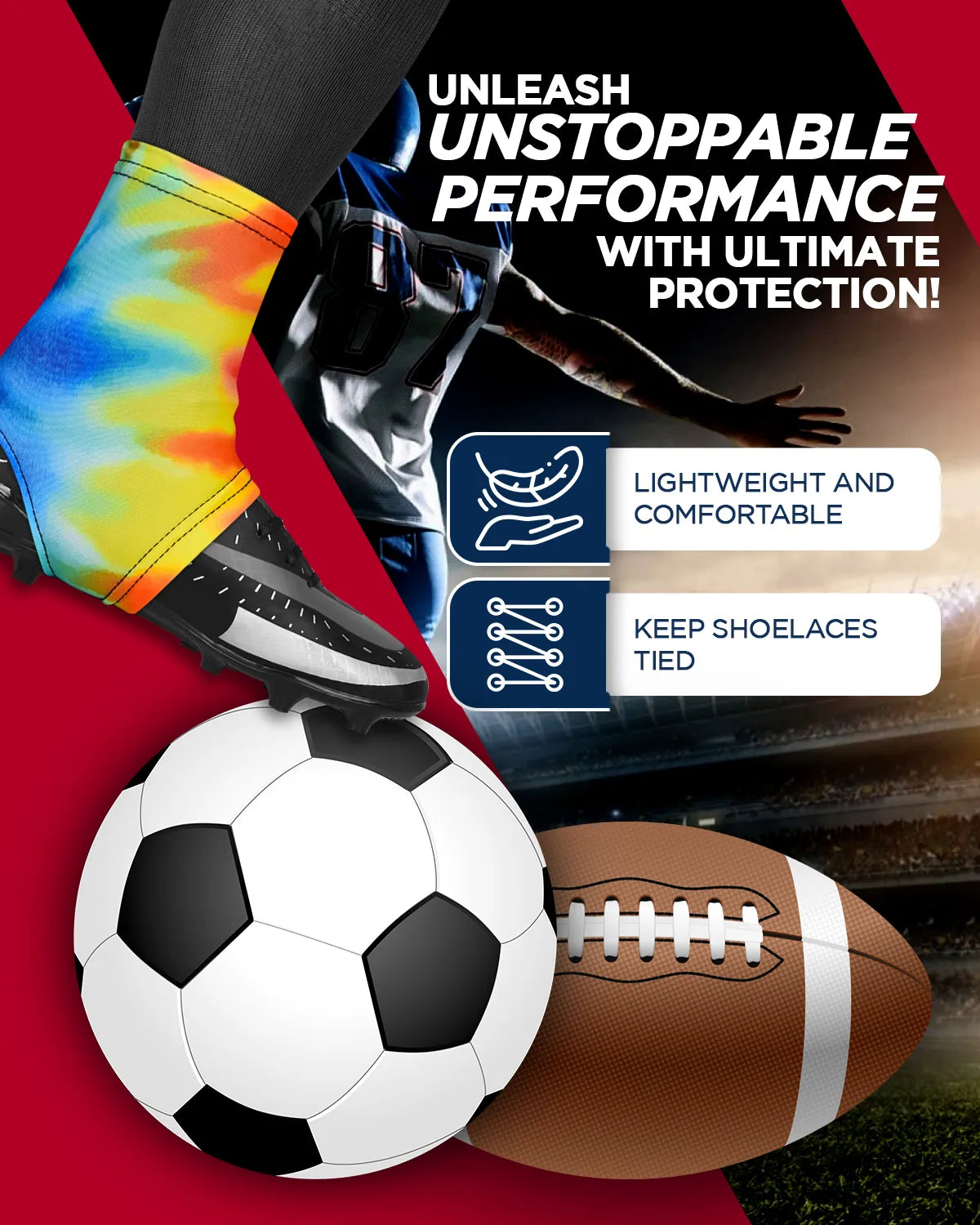 Spats Cleat Men & Boys Football Covers Rainbow