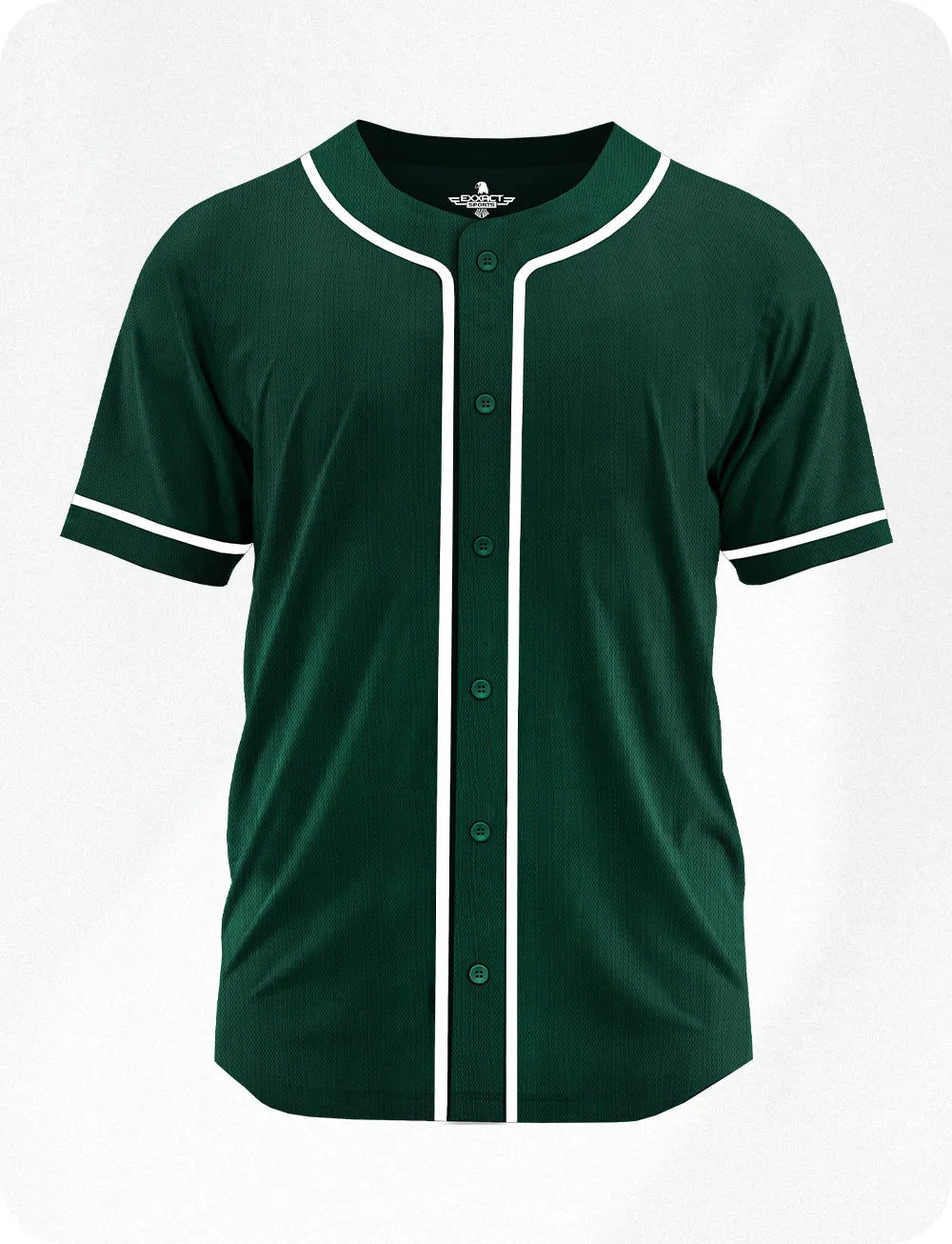 Baseball Jersey Button Down Plain Men, Women Dark Green(Adult)