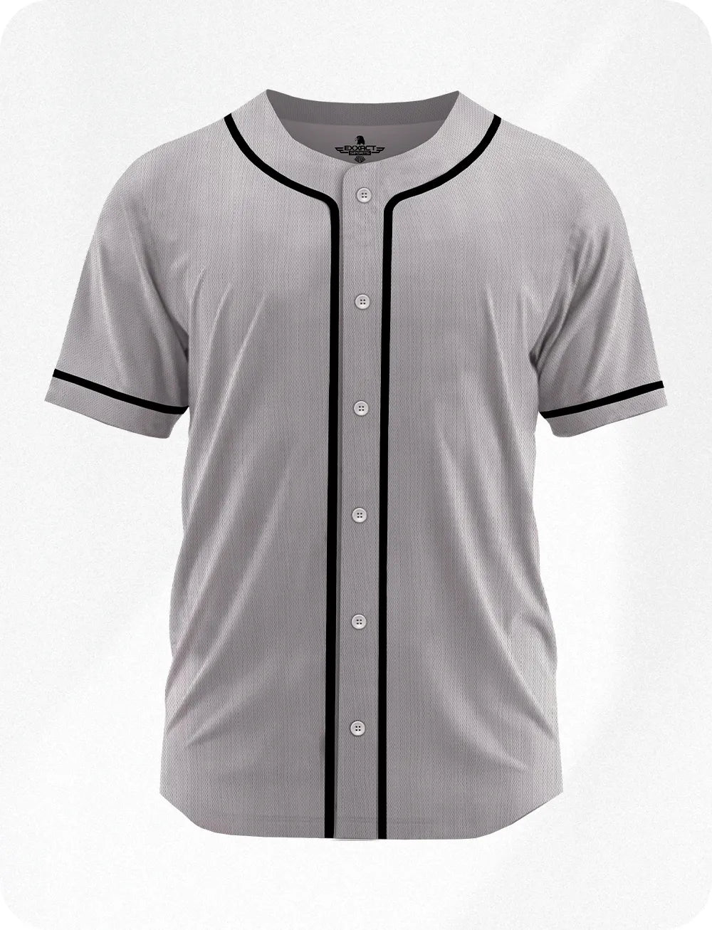 Baseball Jersey Button Down Plain Men, Women Gray (Adult)