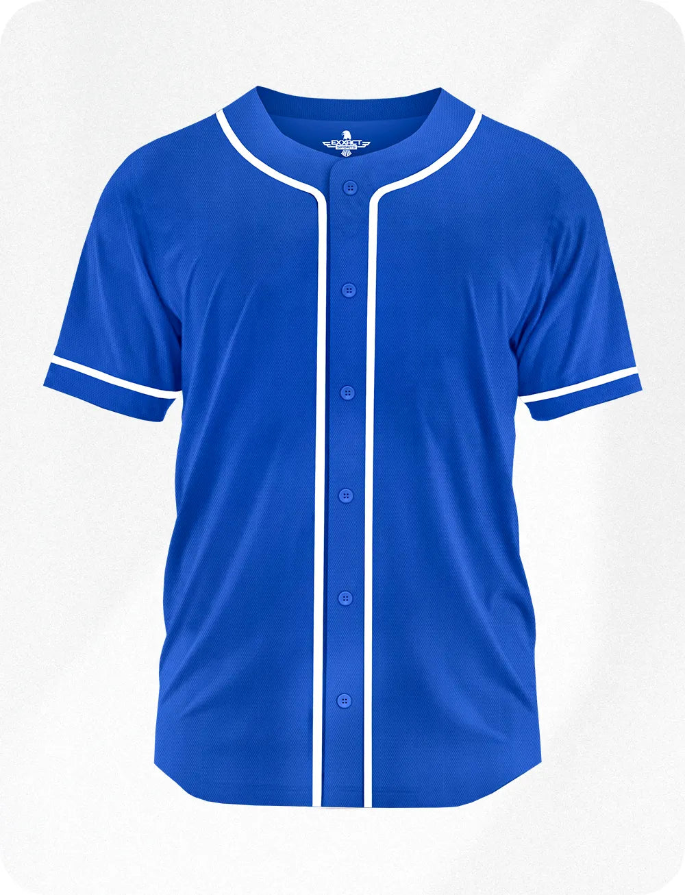 Baseball Jersey Button Down Plain Men, Women Royal Blue (Adult)