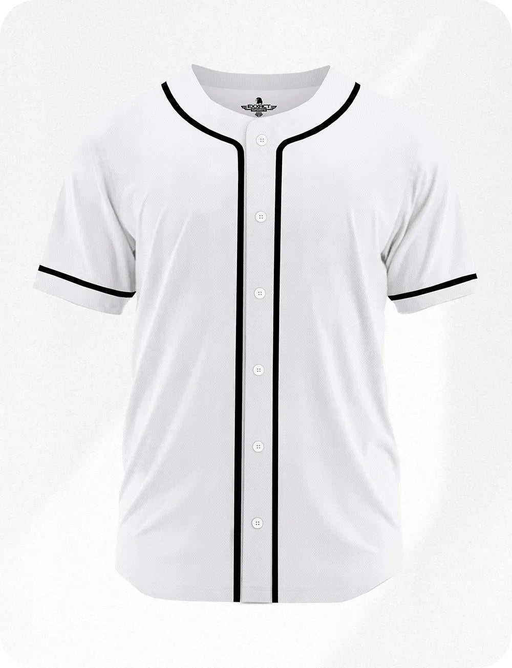 Baseball Jersey Button Down Plain Men, Women White (Adult)