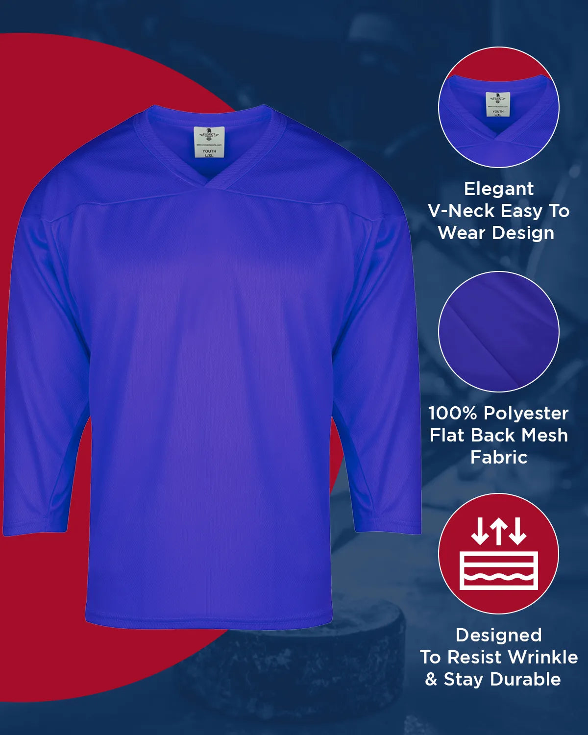 Men's Royal Blue Hockey Practice Jerseys (Adult)