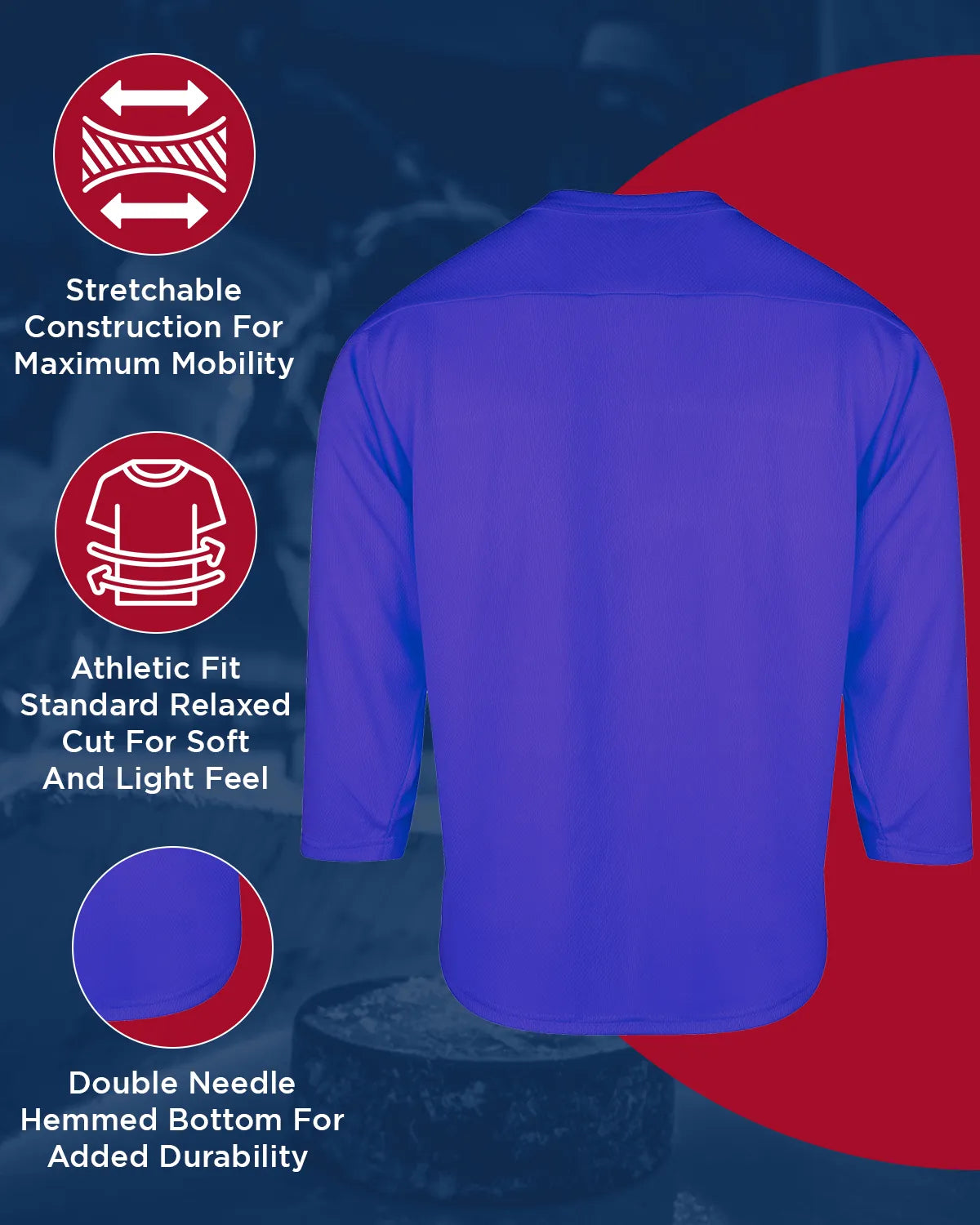 Men's Royal Blue Hockey Practice Jerseys (Adult)