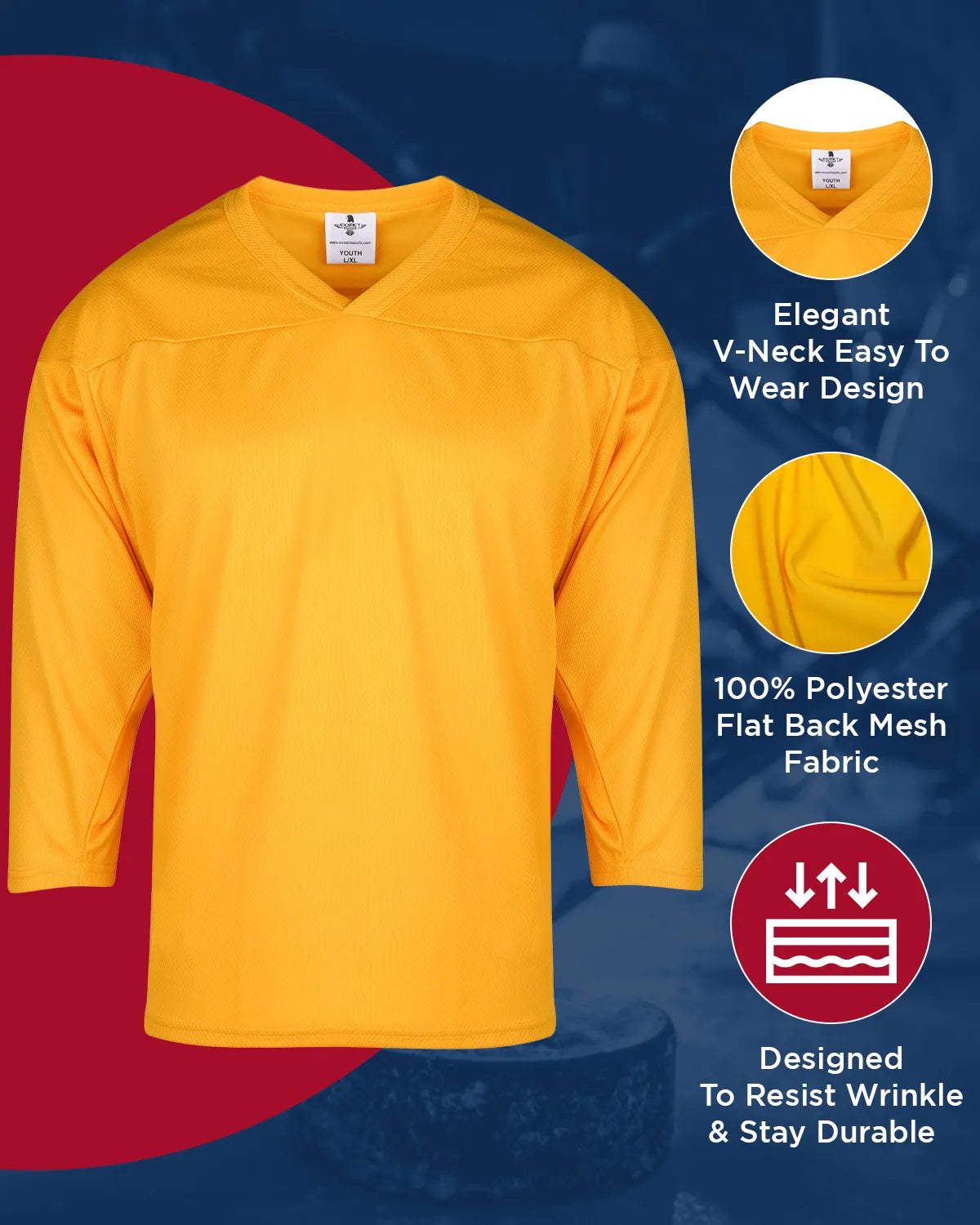 Men's Gold Hockey Practice Jerseys (Adult)