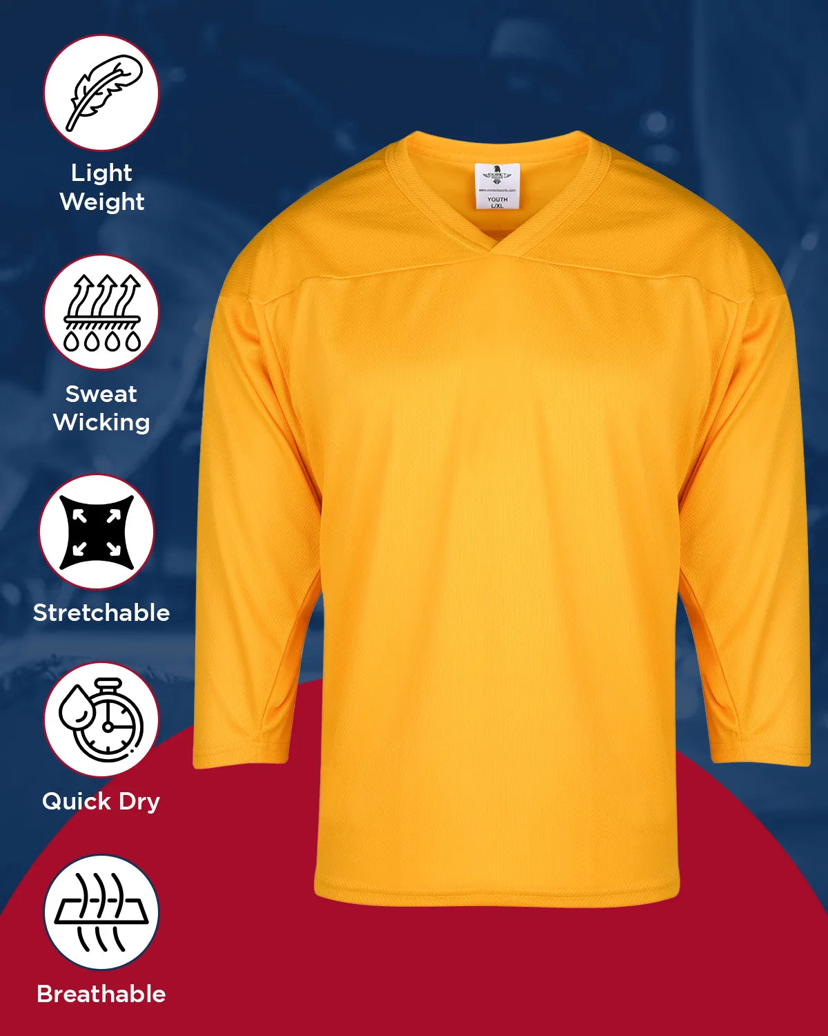 Men's Gold Hockey Practice Jerseys (Adult)