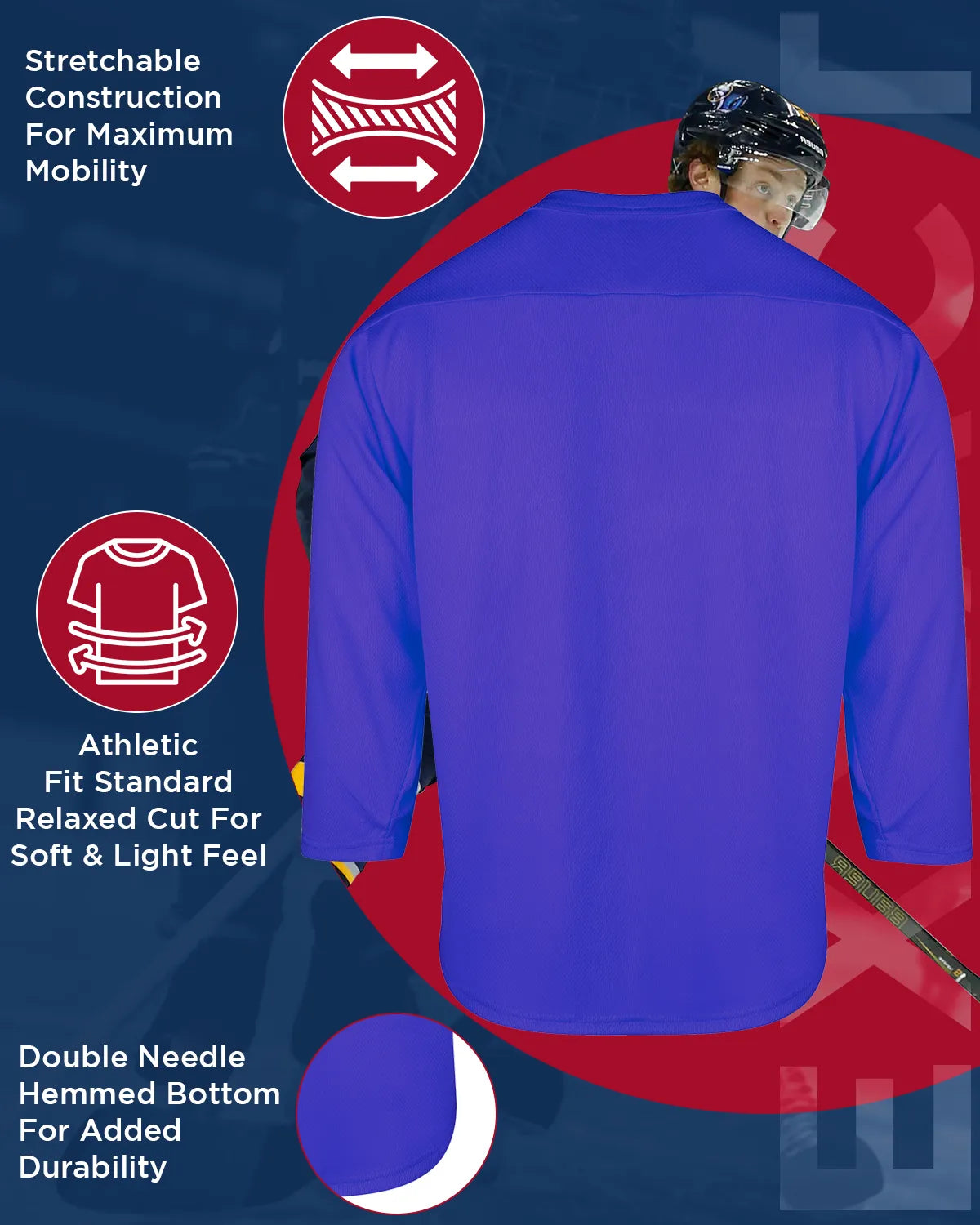 Boys Royal Blue Hockey Practice Jersey (Youth)