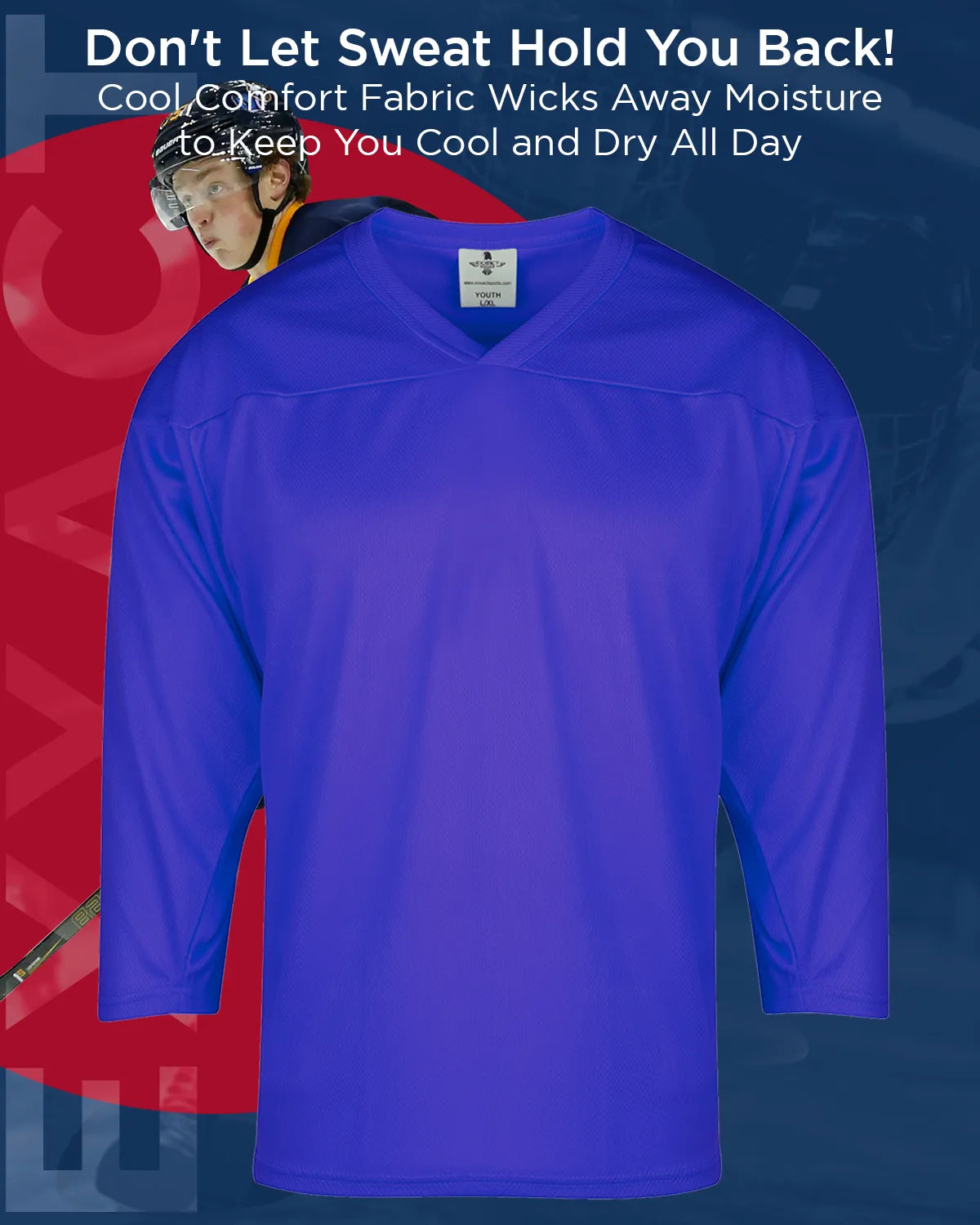 Boys Royal Blue Hockey Practice Jersey (Youth)