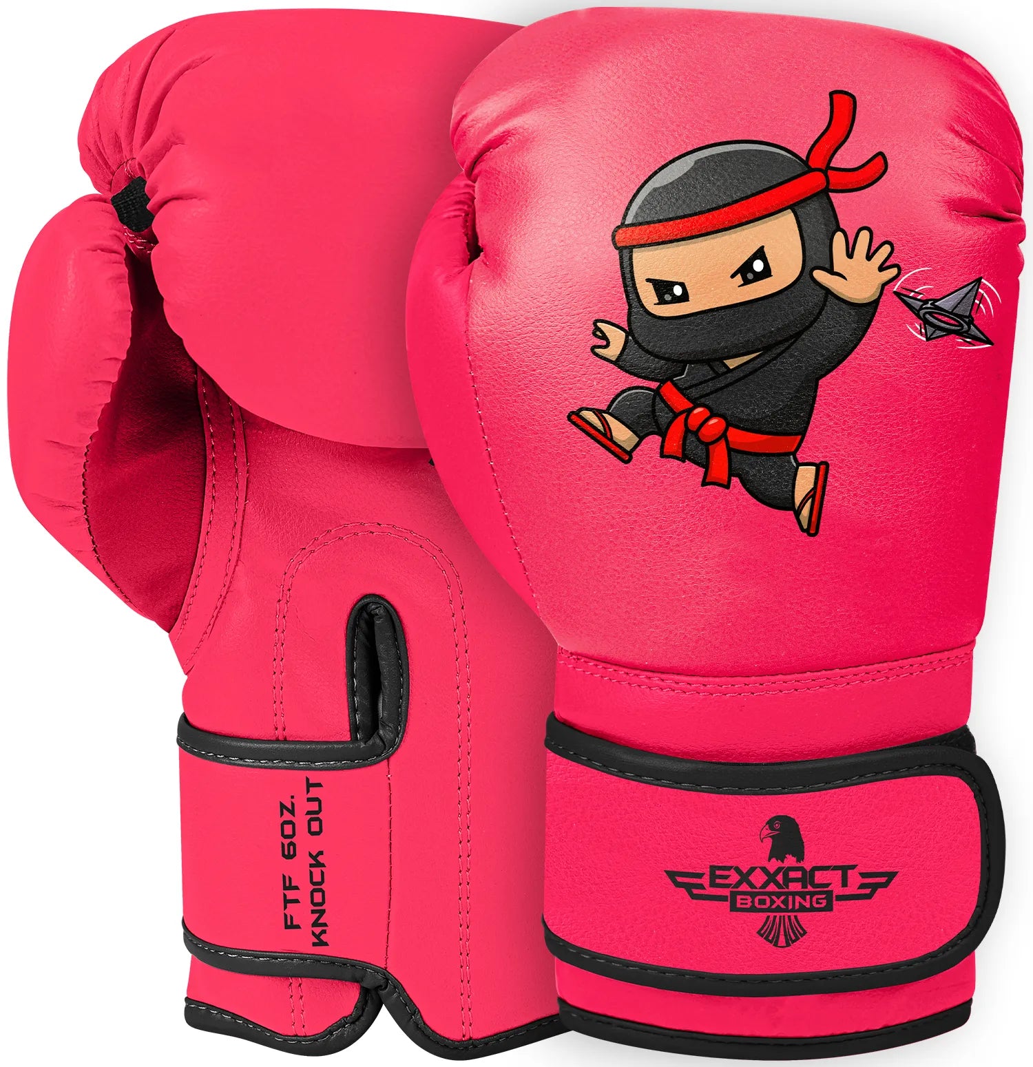 Kids Printed Knockout Boxing Gloves with Padded Protection (Ninja)