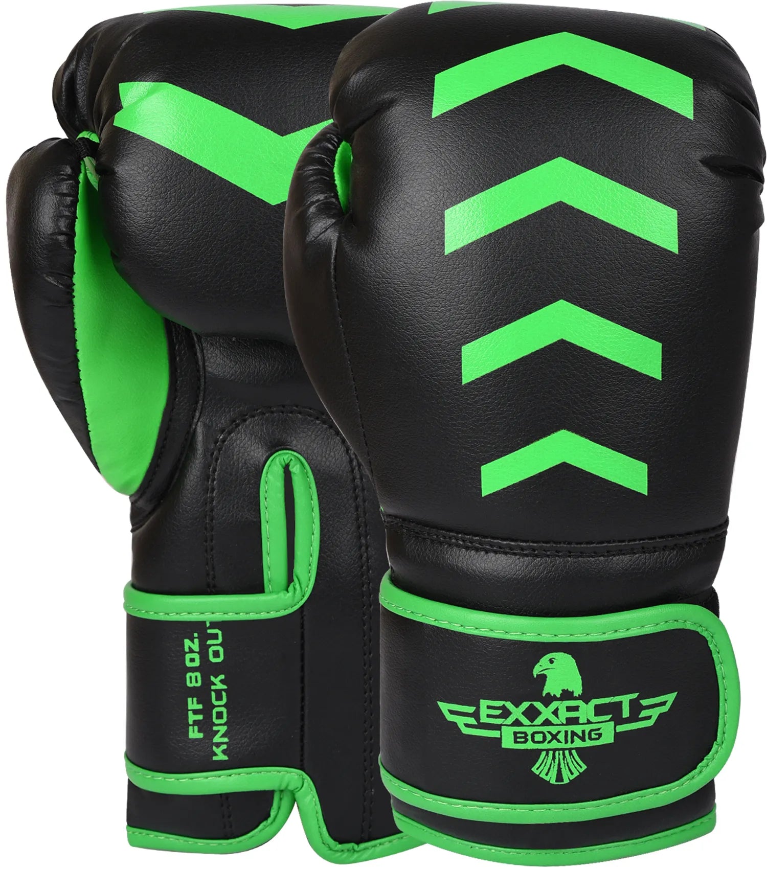 Kids Knockout Boxing Gloves with Padded Protection Black/Green