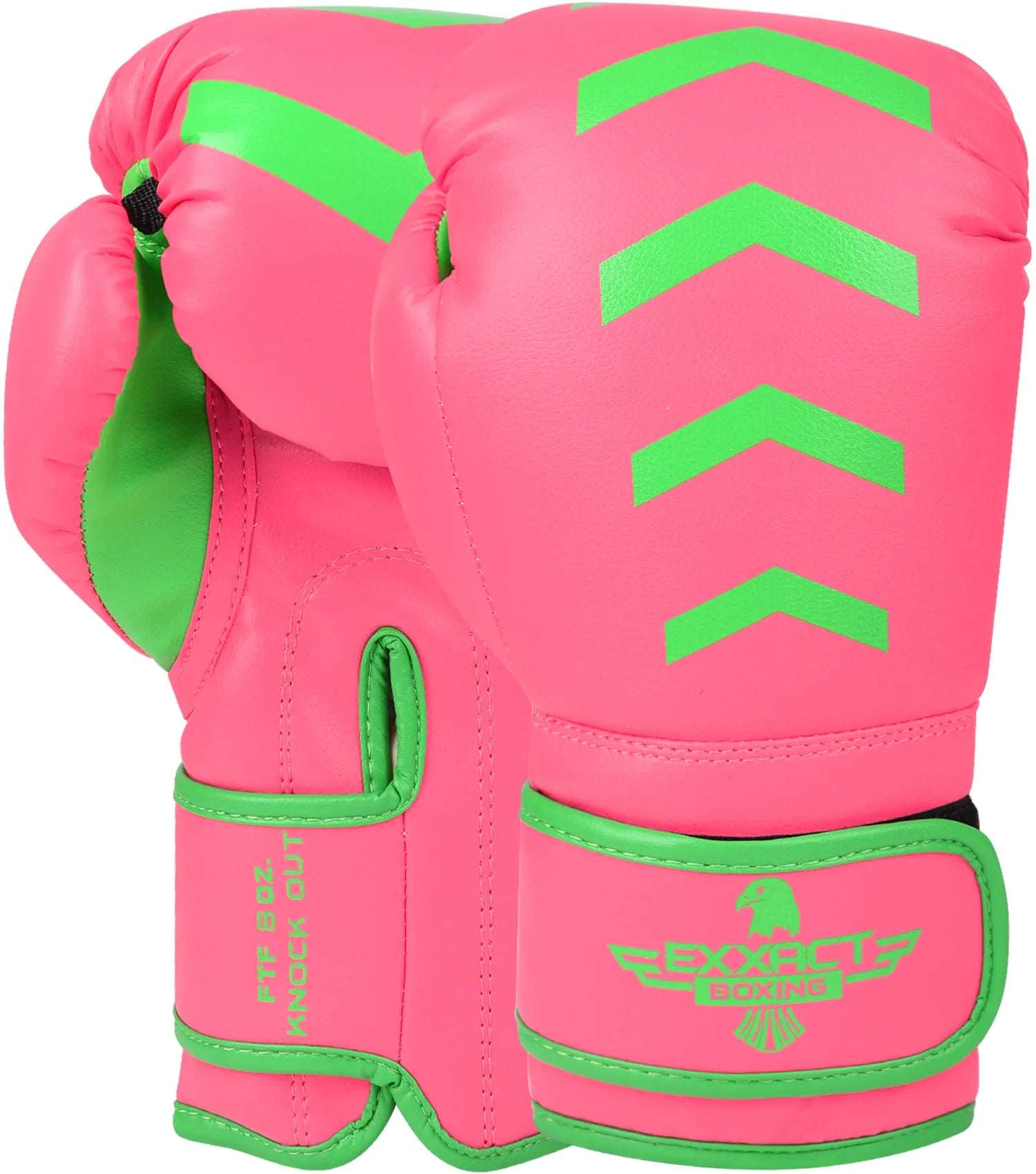 Kids Knockout Boxing Gloves with Padded Protection Pink/Green