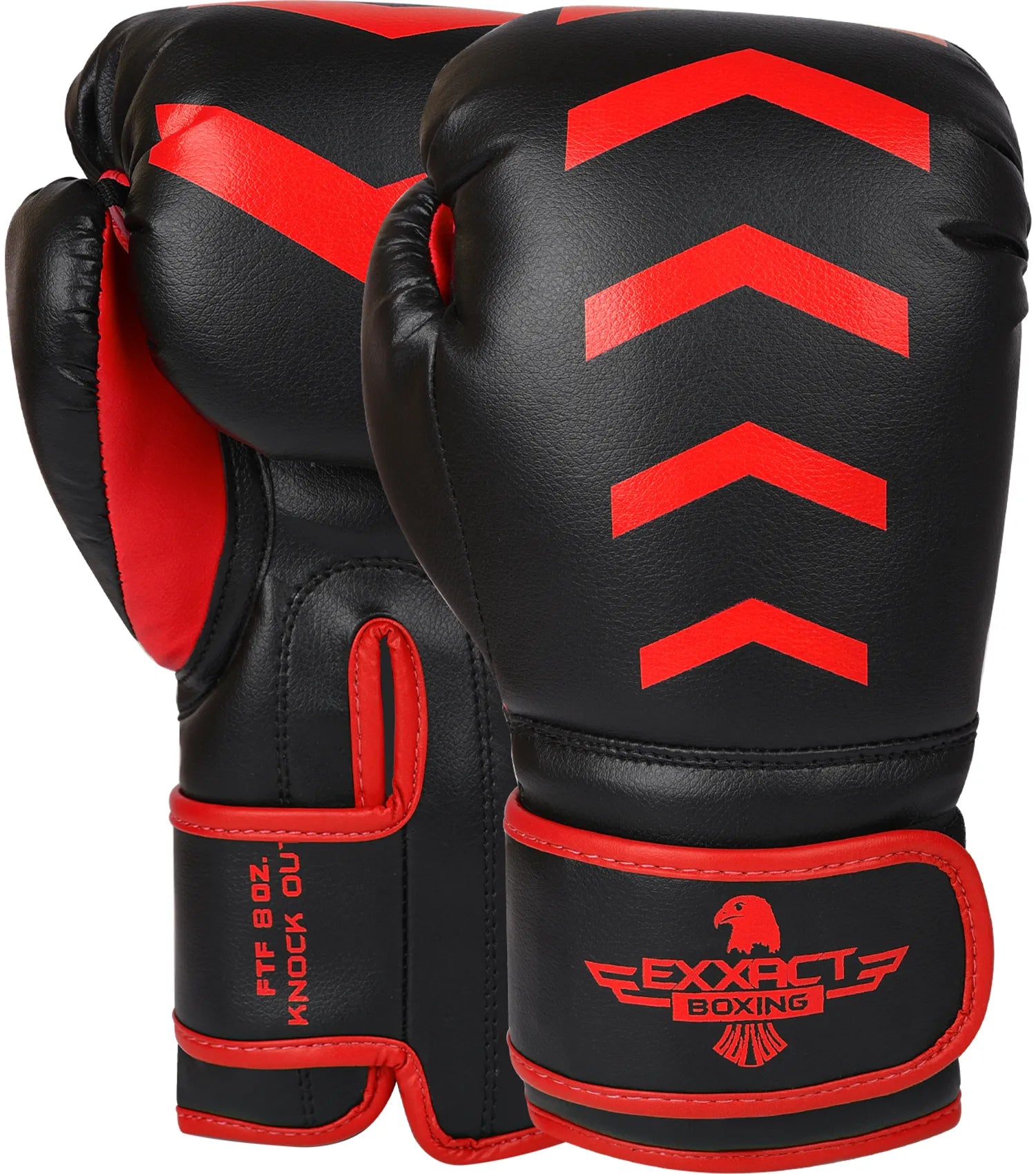 Kids Knockout Boxing Gloves with Padded Protection Black/Red