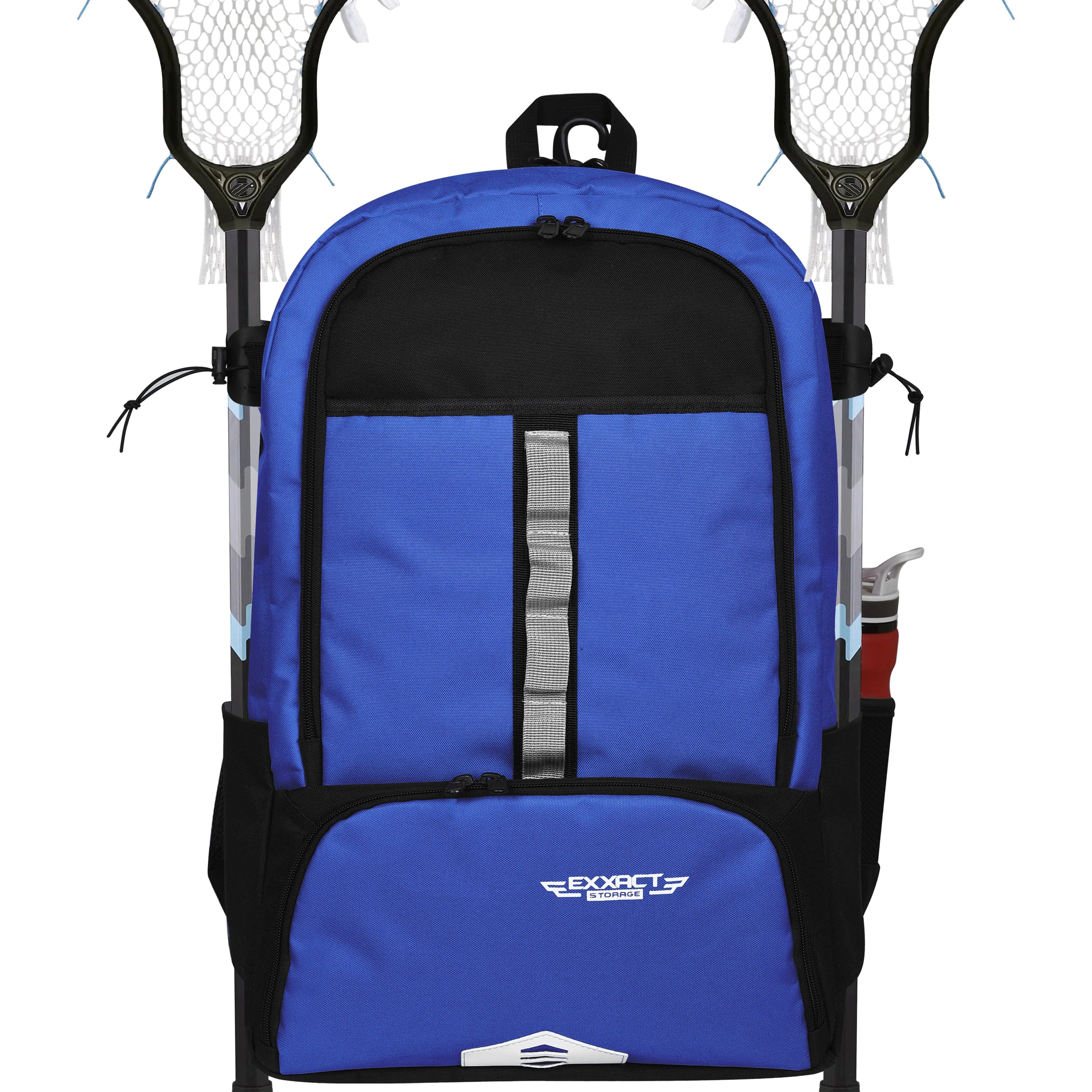 Royal Blue Lacrosse Bag with Two Stick Holders and Cleats Compartment