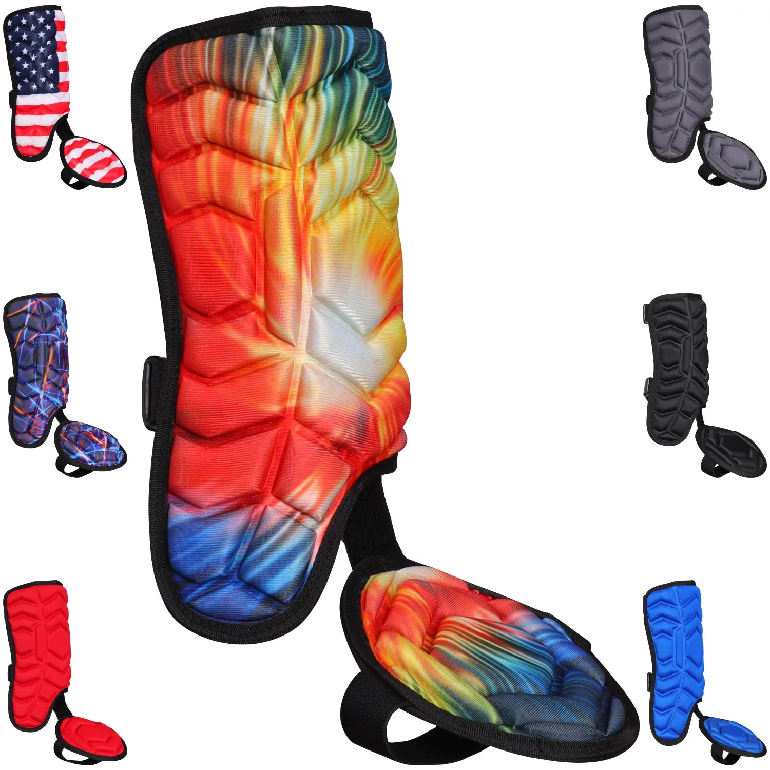 Baseball Batter's Leg Guard with Adjustable Straps Tie Dye