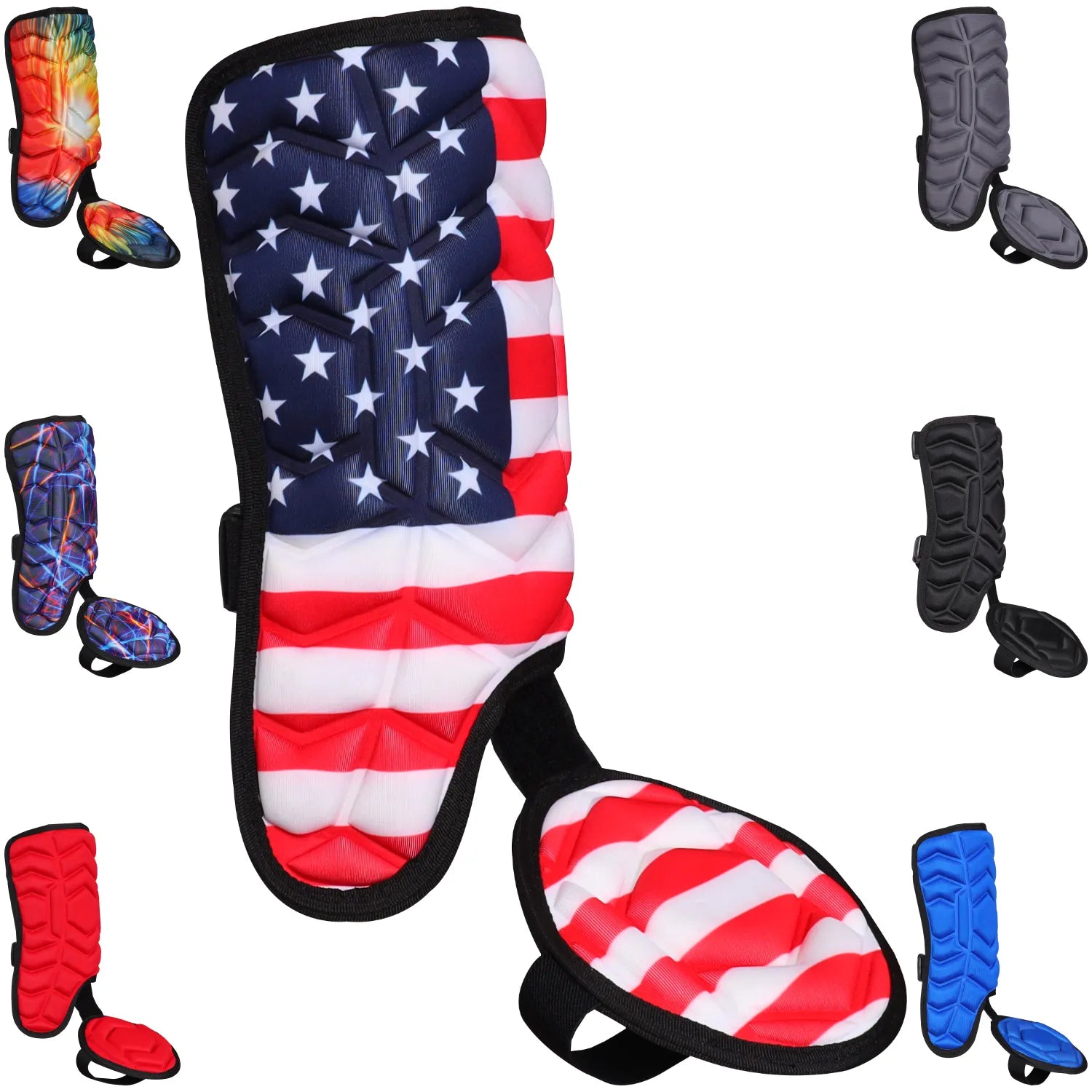 Baseball Batter's Leg Guard with Adjustable Straps USA Flag