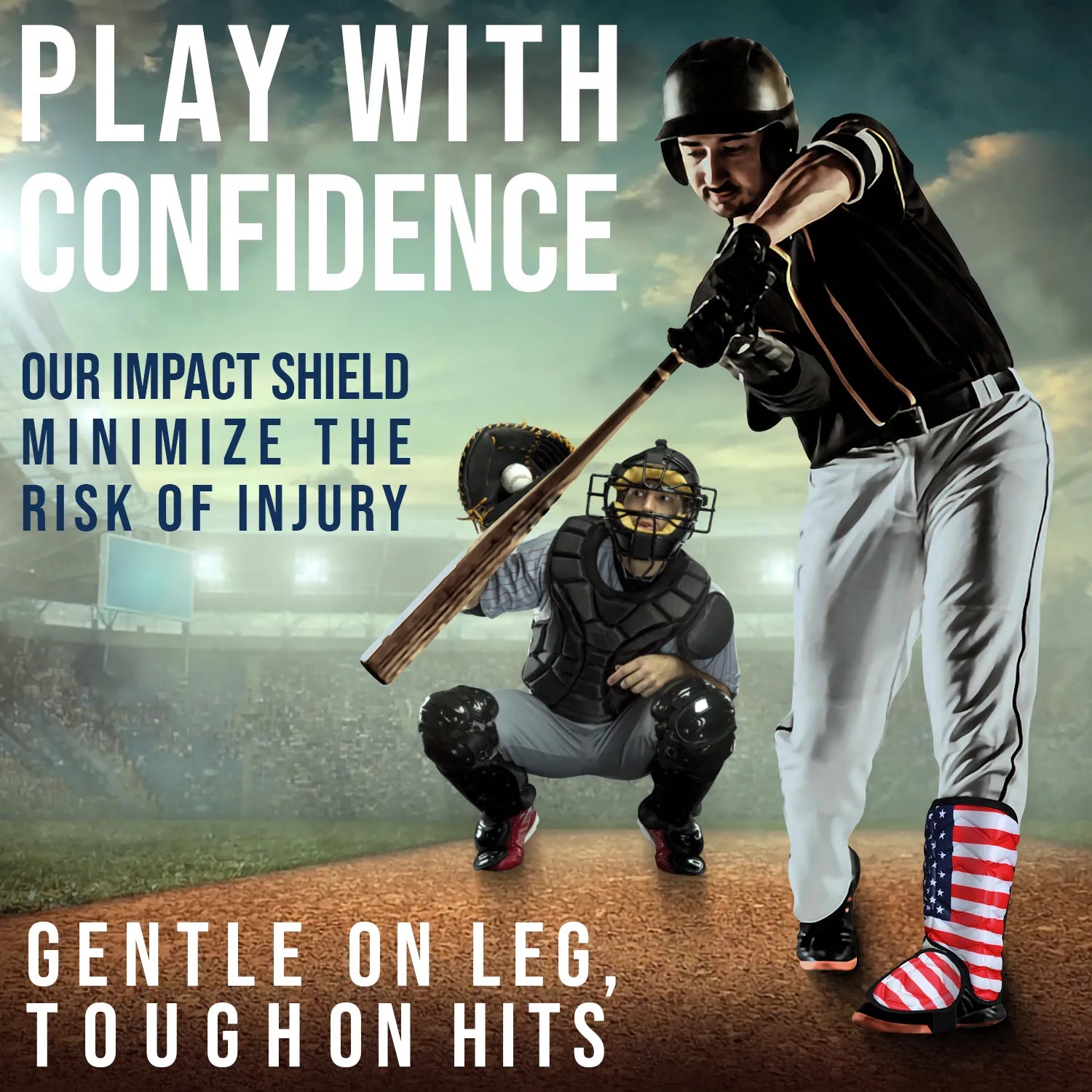 Baseball Batter's Leg Guard with Adjustable Straps Lazer