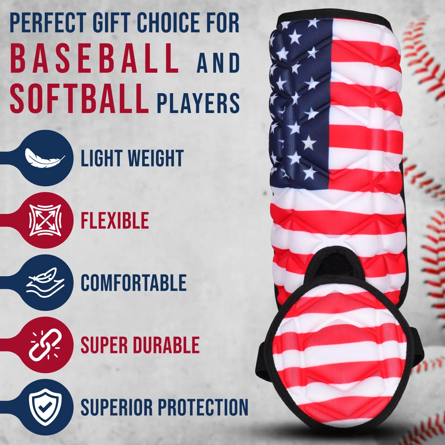 Baseball Batter's Leg Guard with Adjustable Straps Lazer