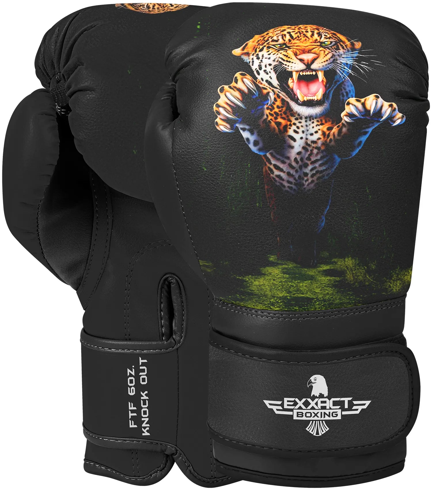 Kids Printed Knockout Boxing Gloves with Padded Protection Leopards