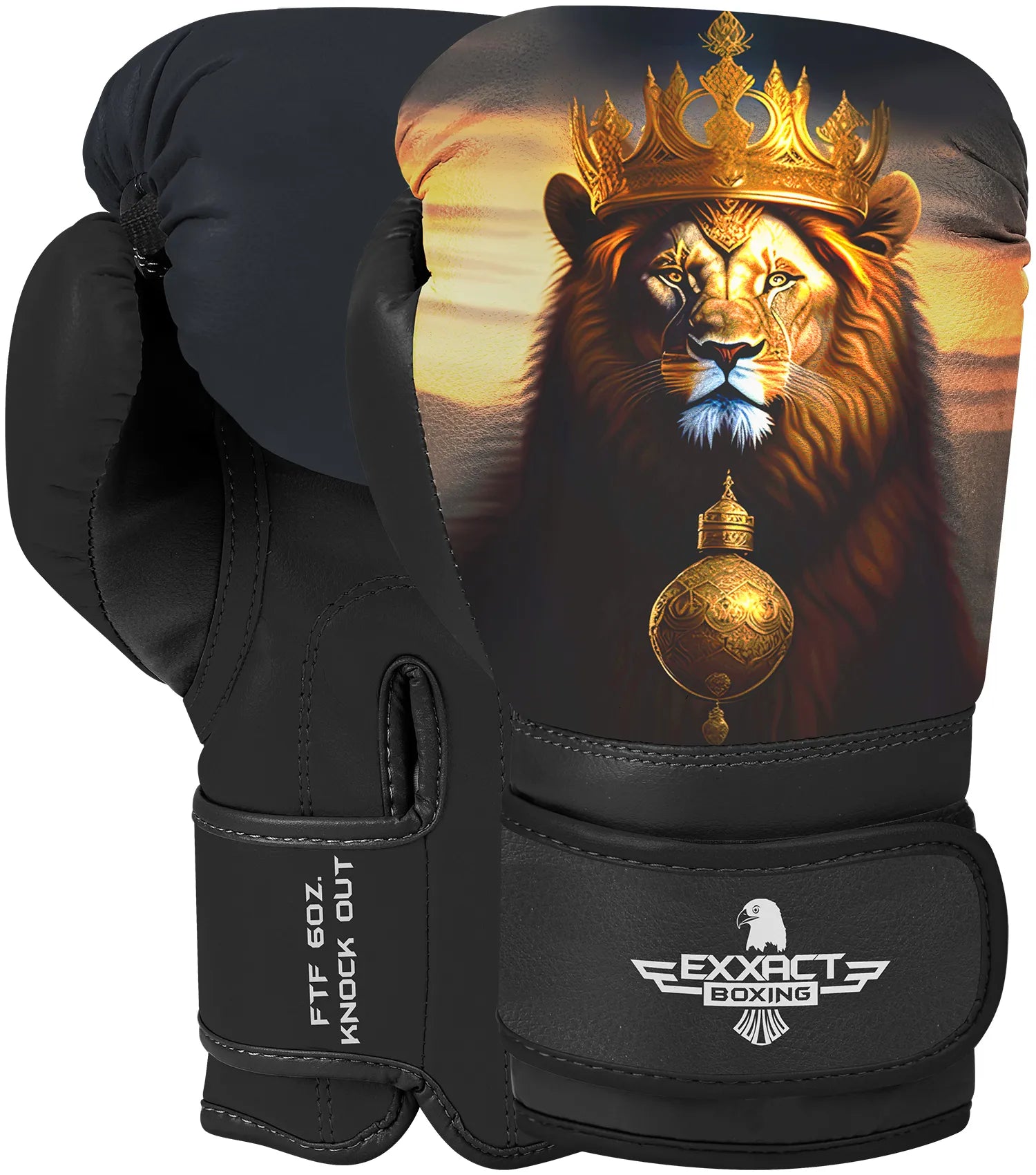 Kids Printed Knockout Boxing Gloves with Padded Protection Lion