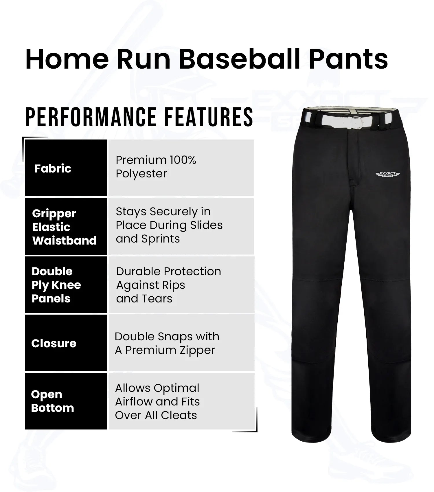 men's baseball pants with zipper