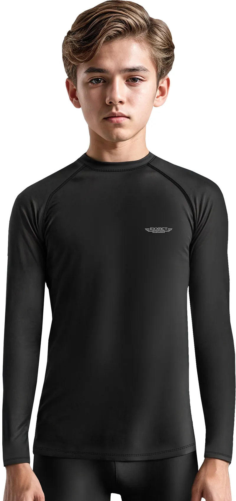 Kids Black BJJ Rash Guard Long Sleeve