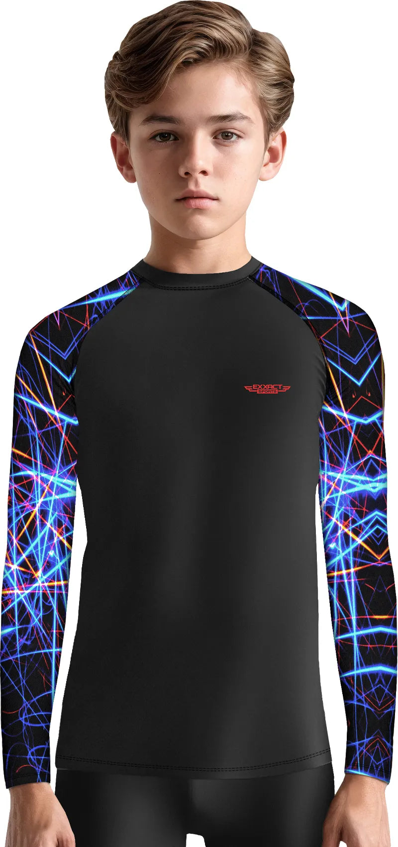 Kids Lazer BJJ Rash Guard Long Sleeve