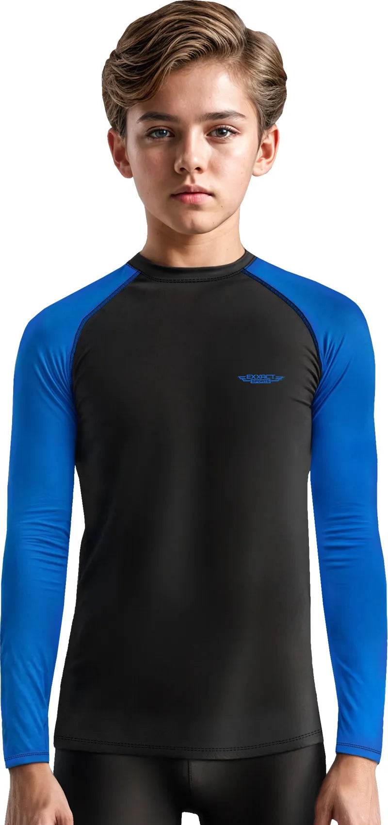 Kids Royal Blue BJJ Rash Guard Long Sleeve