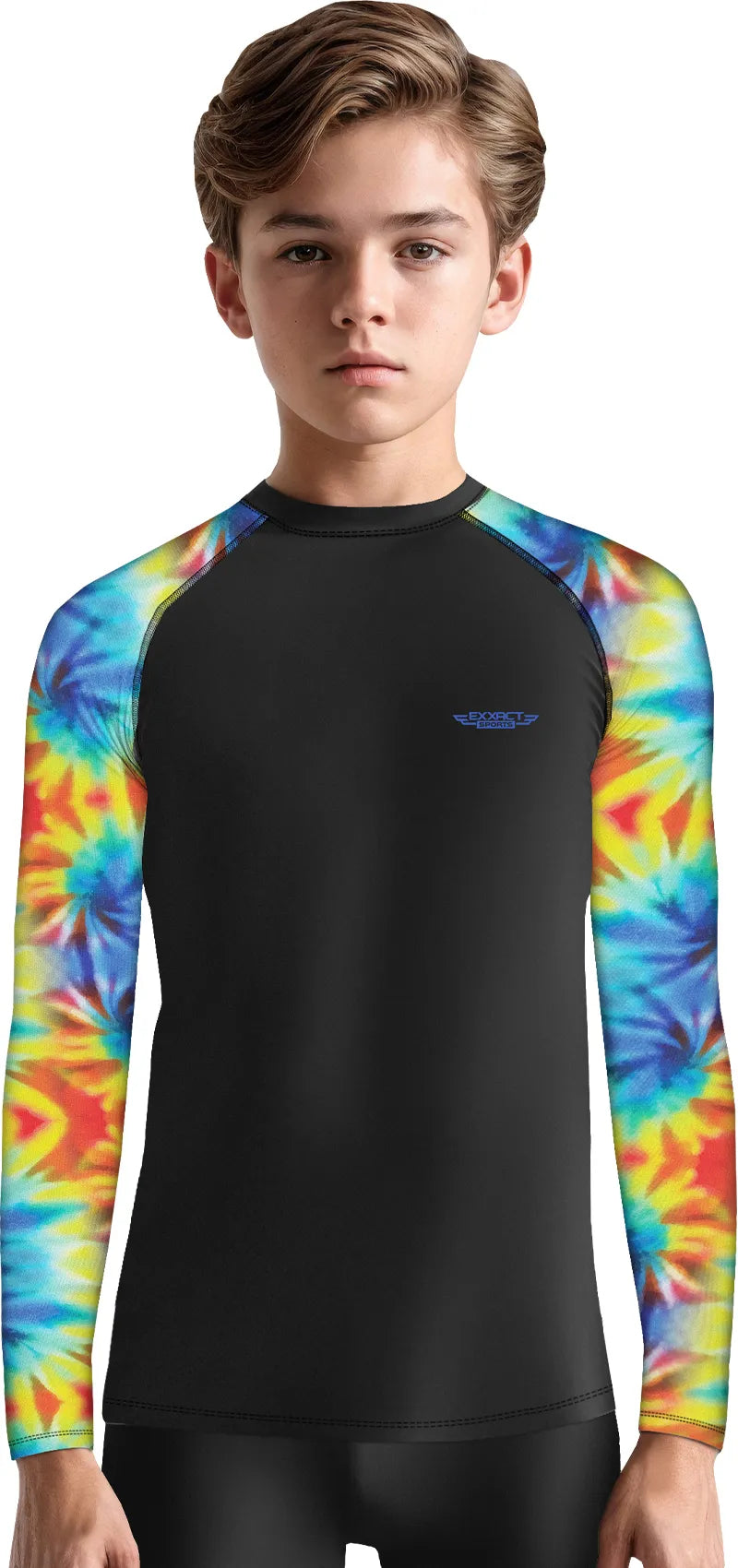 Kids Tie Dye BJJ Rash Guard Long Sleeve