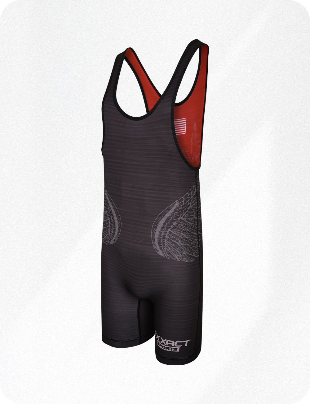 REVERSIBLE WRESTLING SINGLET FOR GYMNASTIC & MMA Red Texture (UNISEX ADULT/YOUTH)