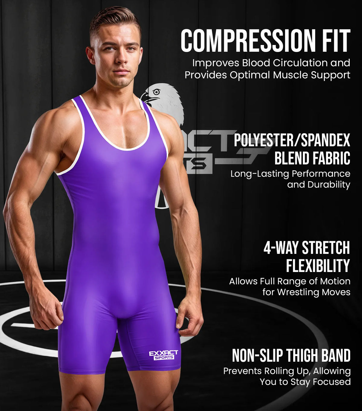 Small Singlets Plain Wrestling Singlet For Powerlifting & Traning Royal Blue (Adult ...