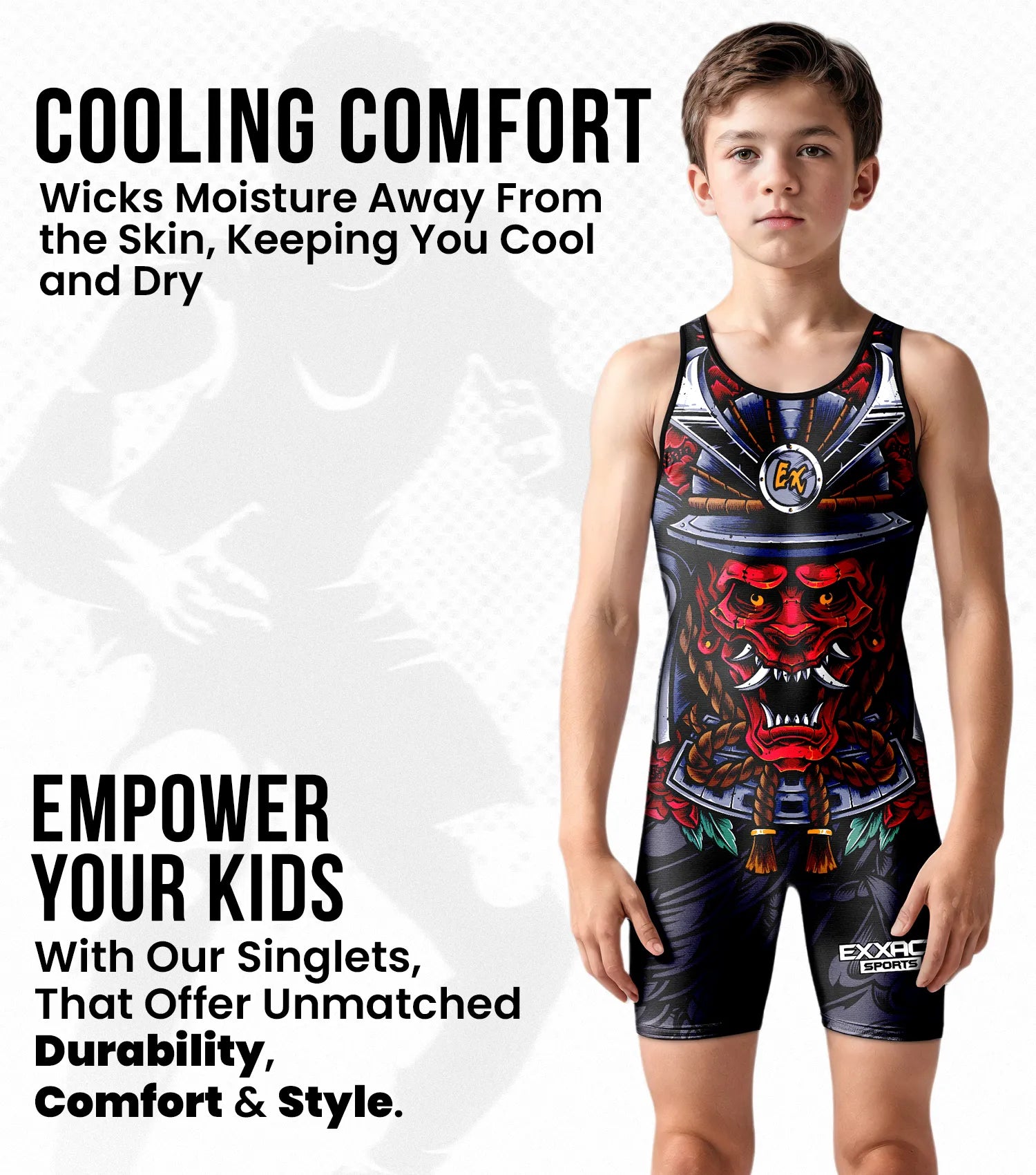 Boys Youth Sublimated Wrestling Singlets Samurai