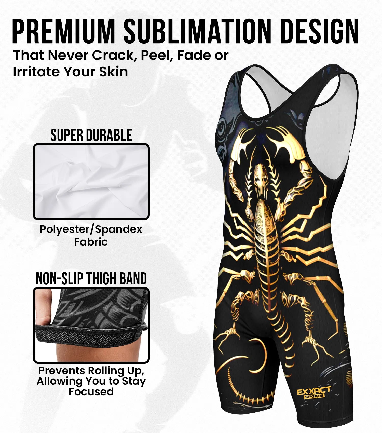 Boys Youth Sublimated Wrestling Singlets Scorpion